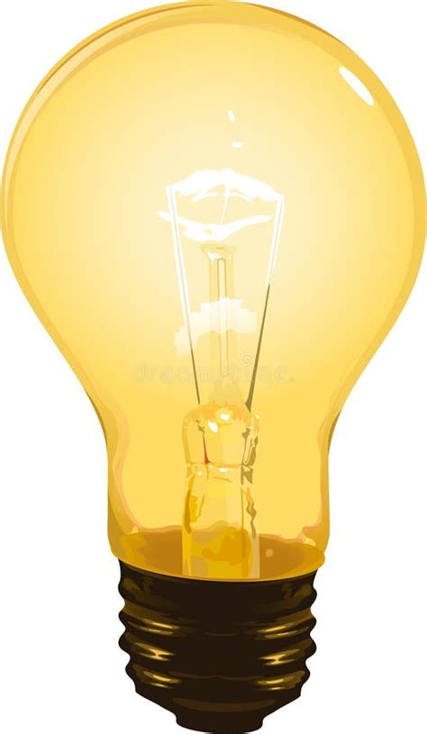 Beautiful Incandescent Light Bulb Painted in Great Detail Stock Vector ...