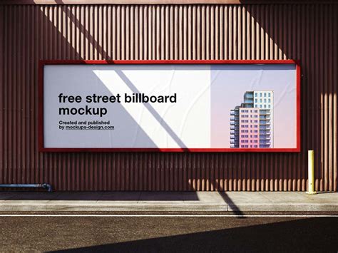 Free Wide Street Billboard Mockup | Mockuptree