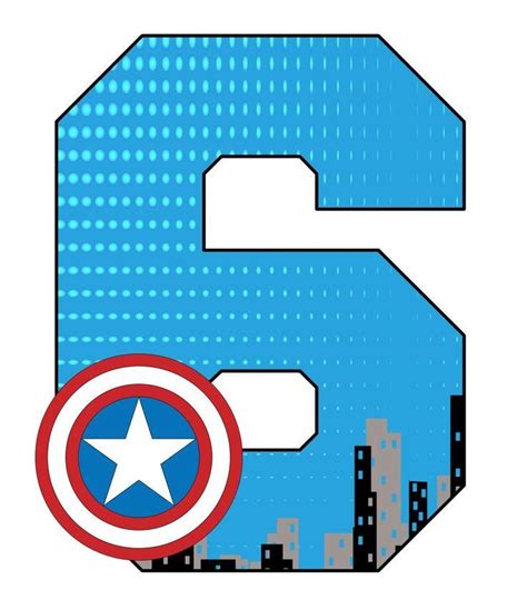 an image of the number five with a captain america shield