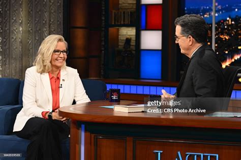 The Late Show with Stephen Colbert and guest Rep. Liz Cheney during ...