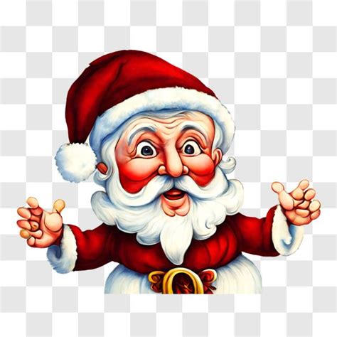 Download Cartoon Santa Claus with Ornamental Christmas Tree PNG Online - Creative Fabrica