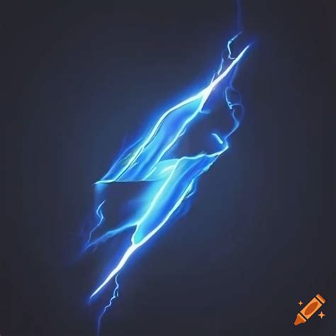 Electric blue thunder logo on black background on Craiyon