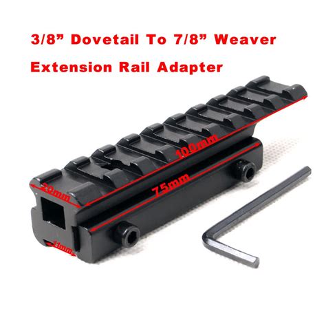 2pcs Good Quality Dovetail Rail Extension Picatinny 11mm to 20mm Rail ...