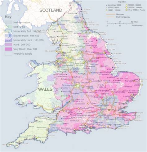 Hard Water Areas in the UK by Aquabion - Water Conditioners