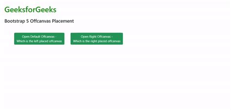 Bootstrap 5 Offcanvas Placement - GeeksforGeeks