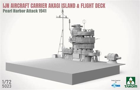 Takom - 5023 - IJN Aircraft Carrier Akagi island and flight deck - 1/72 Scale Model