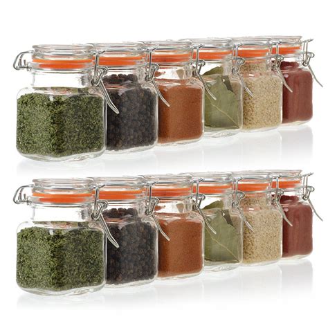 California Home Goods Mini Square Glass Spice Jar 24PK 3.4 oz - Walmart ...