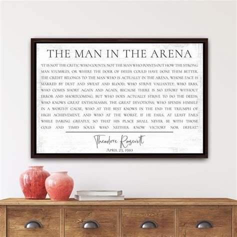 The Man In The Arena Sign | Name wall art, Rooms home decor, Sign ...