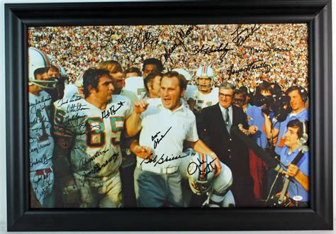 Lot Detail - 1972 Miami Dolphins Team-Signed 20" x 30" Framed Canvas w ...