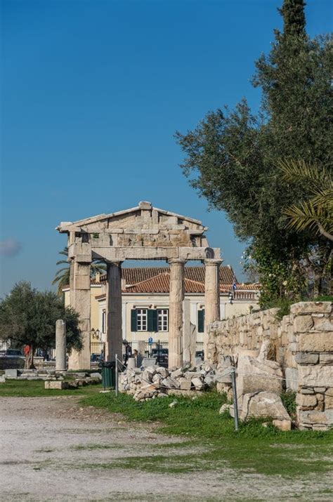 Arch in Roman Agora Archaeological Site. Athens Stock Photo - Image of greek, arch: 111289202