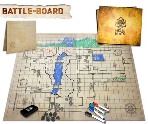 Buy Battle Game Mat for DND - op Board Game for Dungeons and Dragons - Perfect Set for Starters ...
