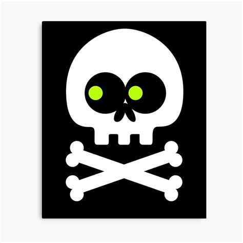 "Skull Crossbones Emoji" Canvas Print by vomaria | Redbubble