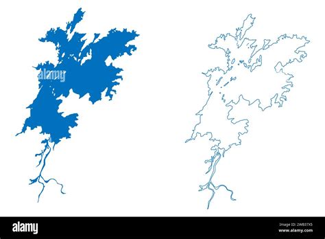 Argyle Lake (Western Australia, WA, Commonwealth of Australia) map vector illustration, scribble ...