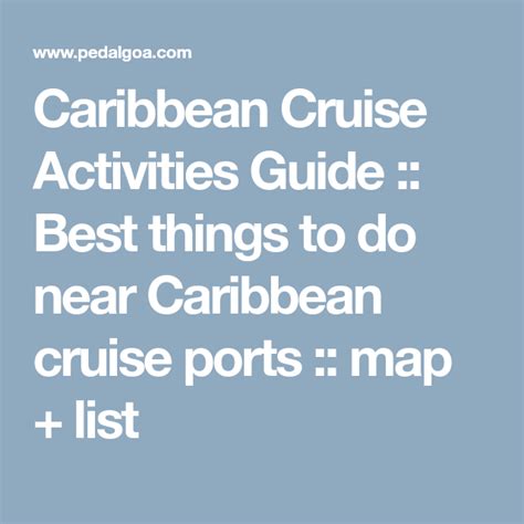 Caribbean Cruise Activities Guide :: Best things to do near Caribbean ...