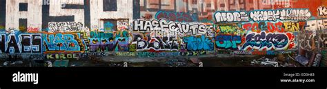 Graffiti next to the Los Angeles River, Los Angeles, California, United ...