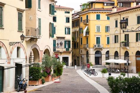 Premium Photo | Street in verona city center in summer