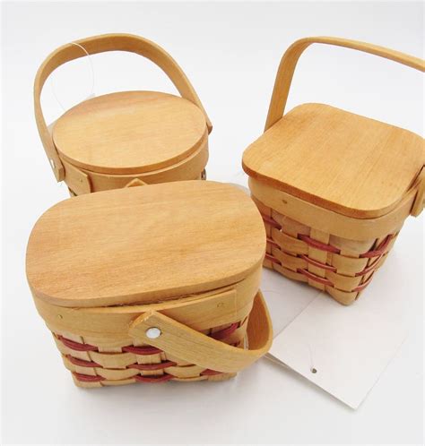 Small Chipwood Picnic Baskets Choices of Shape and Color 2.5 X - Etsy