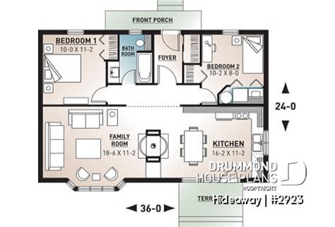 2 Bedroom One Story Tiny House Floor Plans | www.cintronbeveragegroup.com