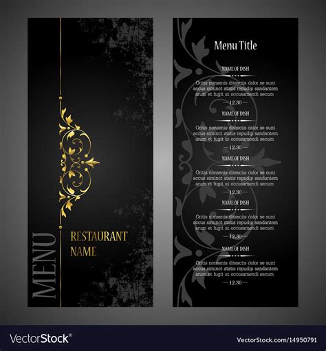 Restaurant menu design template - luxury style Vector Image