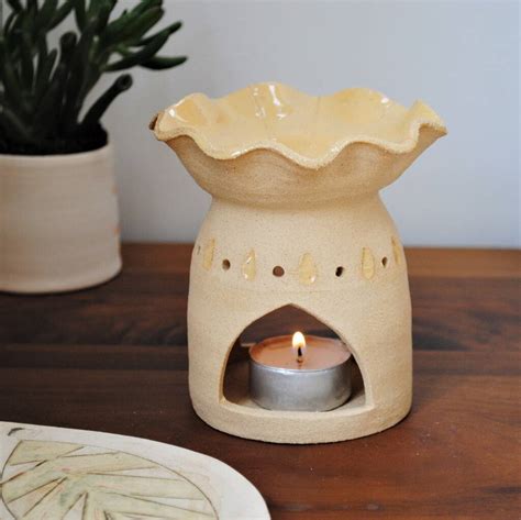 Wax Melt Holder And Oil Burner Gift Set Yellow By IGstudio Ceramics