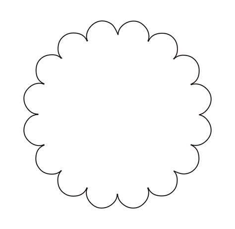 circular scalloped tag template - Google Search | Flower template, Templates printable free ...