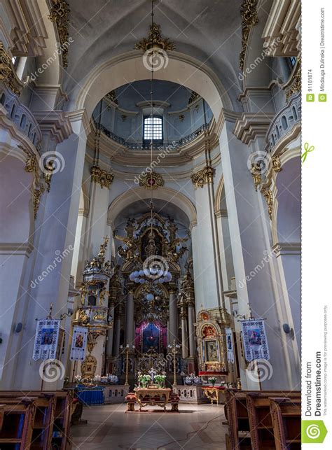 LVIV, UKRAINE - SEPTEMBER 12, 2016: Lviv City with St. George`s Cathedral Interior. Editorial ...