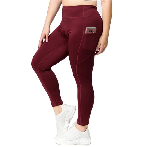 Women's Stretchy High Waist Tech Pocket Workout Leggings (Plus Size) - Walmart.com