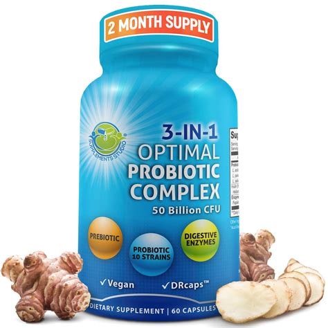 Vegan Prebiotic and Probiotic Supplement with Digestive Enzymes ...