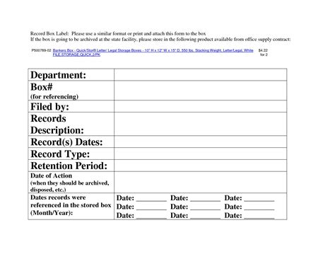 Storage Box Labels Template