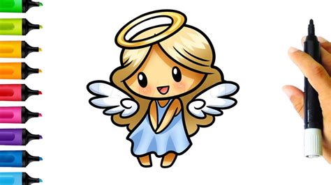 How to draw a angel step by step | Cute Angel Drawing easy - YouTube