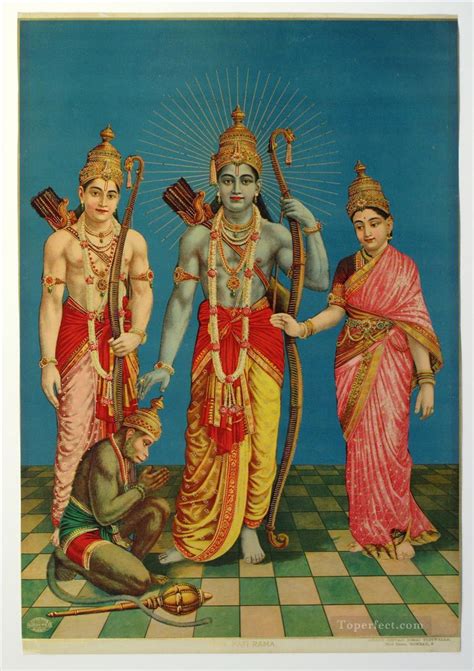 Ram Laxman Sita and Hanuman from India Painting in Oil for Sale