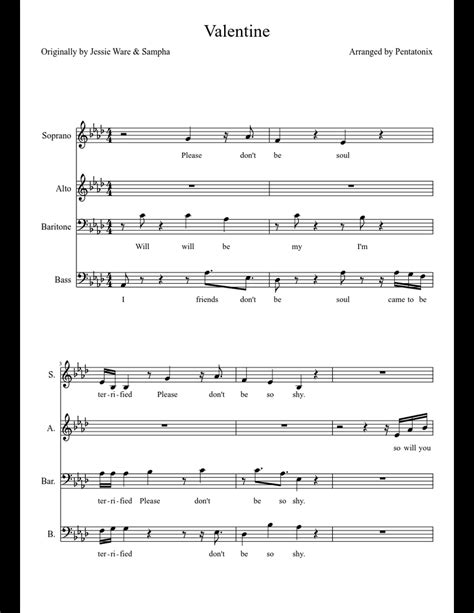 Valentine sheet music download free in PDF or MIDI