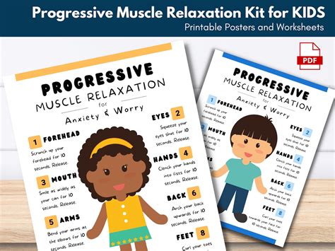 Progressive Muscle Relaxation PMR Worksheet for Kids Calm - Etsy