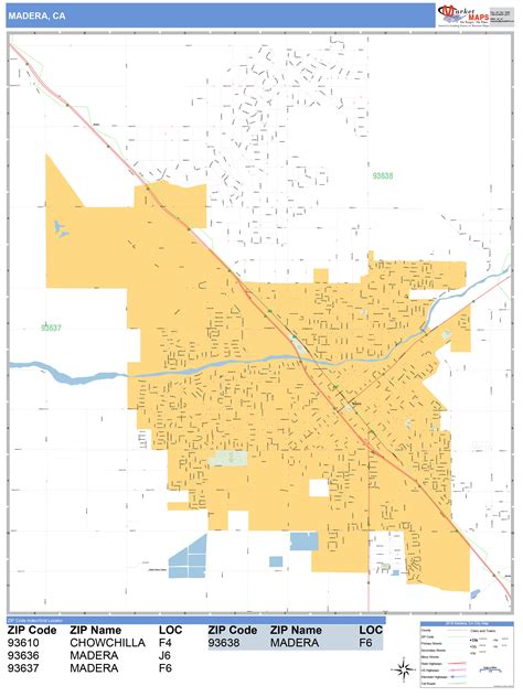 Madera California Wall Map (Basic Style) by MarketMAPS - MapSales.com