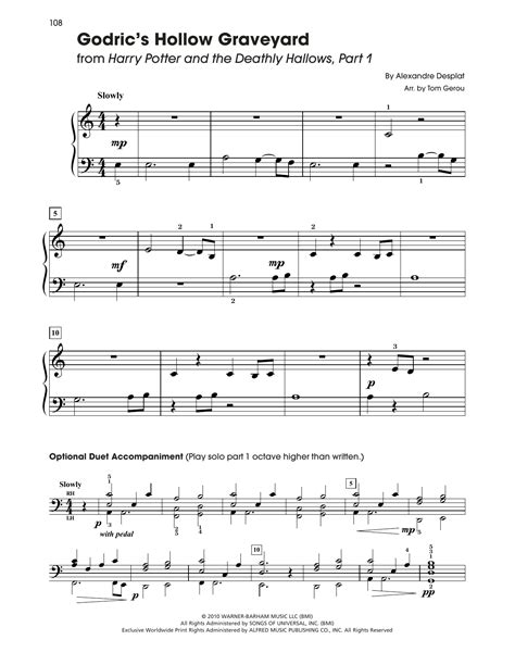 Godric's Hollow Graveyard (from Harry Potter) (arr. Tom Gerou) by Alexandre Desplat Sheet Music ...