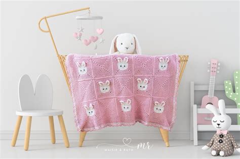 Bunny Crochet Baby Blanket (Free Pattern) - Maisie and Ruth