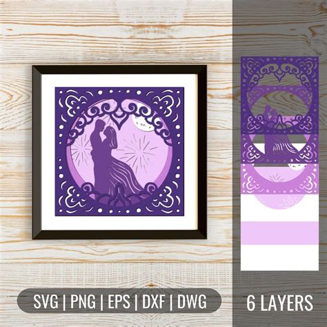 3D Wedding Shadow Box 6 SVG vector for instant download - Svg Ocean ...