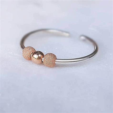 Adhd Fidget Ring Fidget Ring Adhd Jewelry Rose Gold Bead - Etsy UK