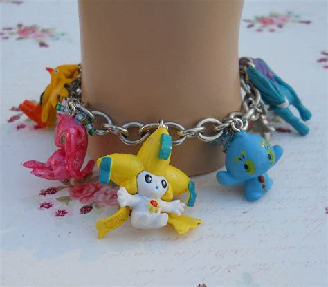 Legendary Pokemon Charm Bracelet with Mew Suicune Jirachi