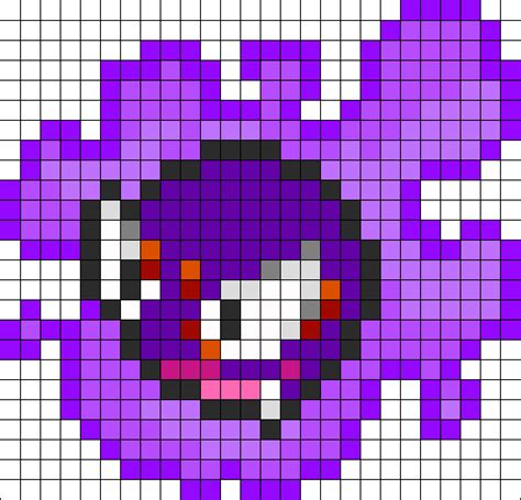 Gastly Kandi Pattern | Perler bead pokemon patterns, Pixel art pokemon, Pokemon perler beads