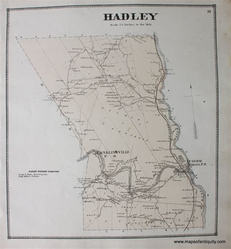 1866 - Hadley (NY) - Antique Map – Maps of Antiquity