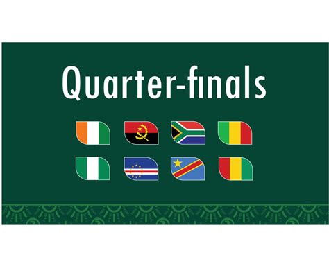 Quarter Finals Flags African Nations 2023 Emblems Teams Countries African Football Symbol Logo ...