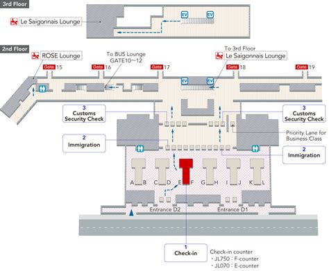 Detail map layout of Tan Son Nhat Airport (Arrival and Departure) | SASCO