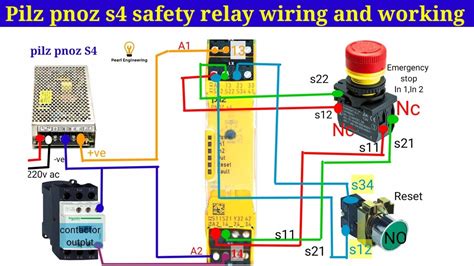 Pilz safety relay wiring and working | PILZ PNOZ s4 relay Troubleshooting | - YouTube