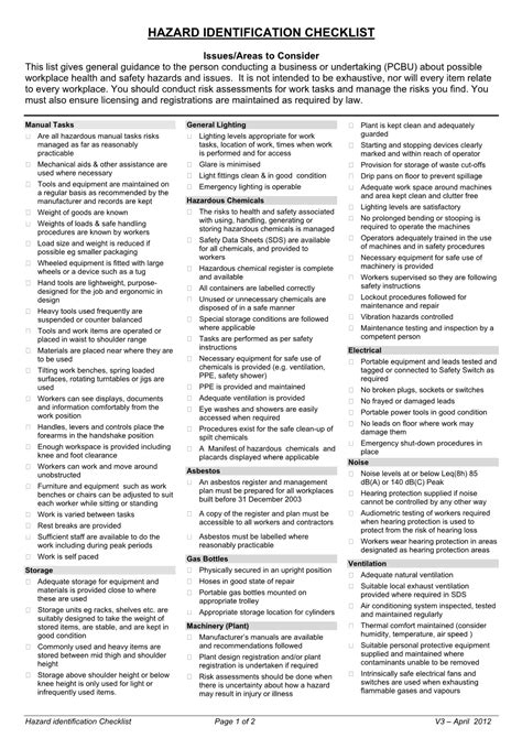 Hazard Identification Checklist - DocsLib