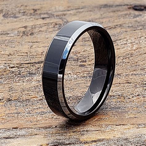 Kana Black Fashion Tungsten Rings - Women's - Forever Metals