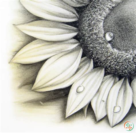 Pencil Drawing Of Raindrop Sunflower | Artificial Design