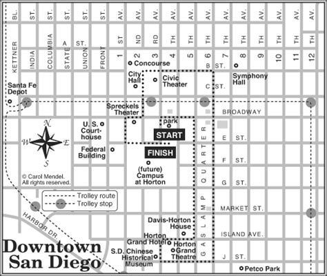 Map of Downtown San Diego walking tour