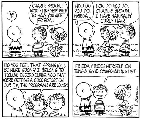 On March 6, 1961, Schulz introduced Frieda to the Peanuts comic strip ...