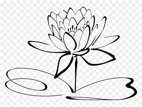 Lotus Flower Clipart Black And White, HD Png Download - vhv